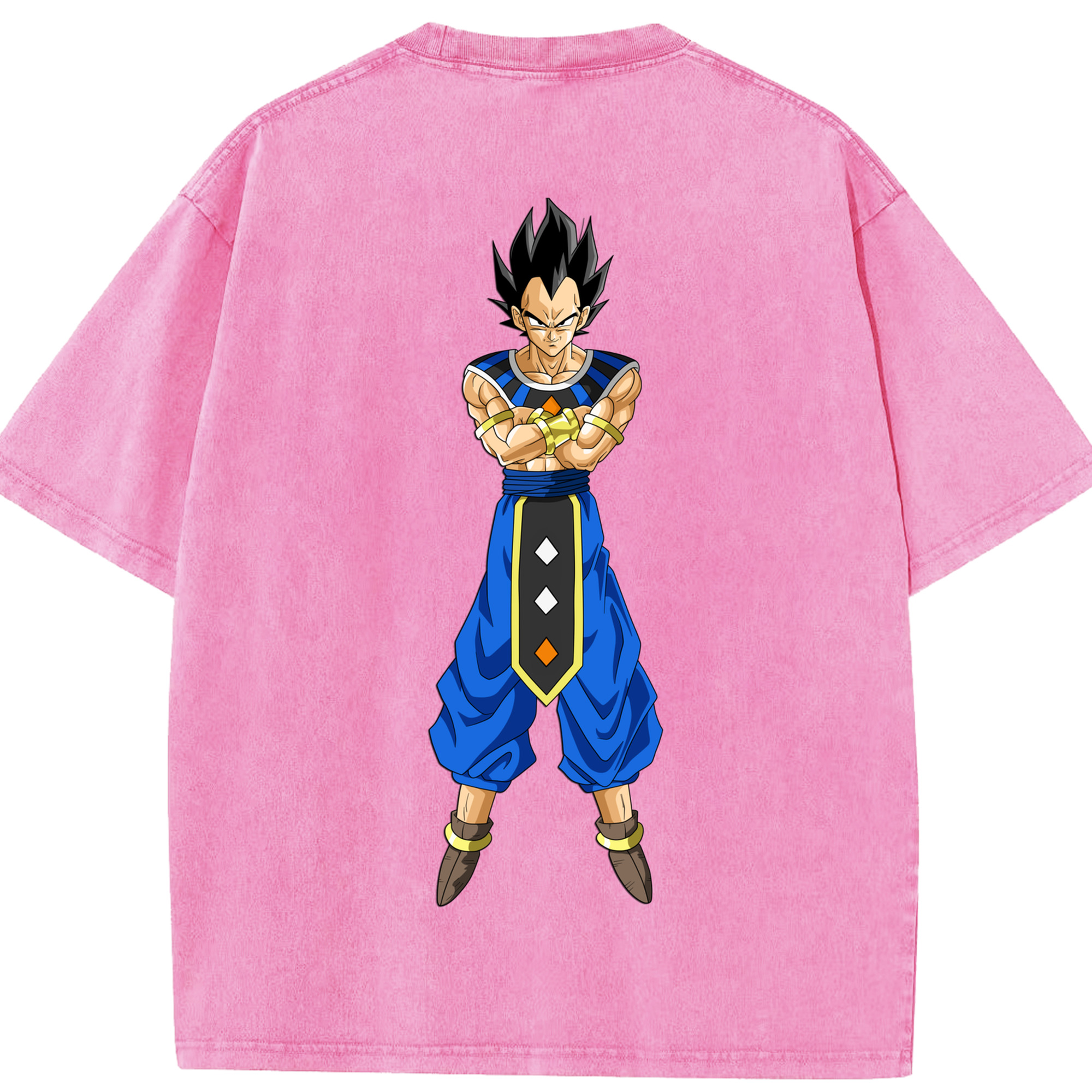 （画像用） ドラゴンボール ベジータ四世（Bejīta Yonsei）DRAGON BALL Vegeta IV 綿100% ヴィンテージ風 半袖Tシャツ（背面プリント）